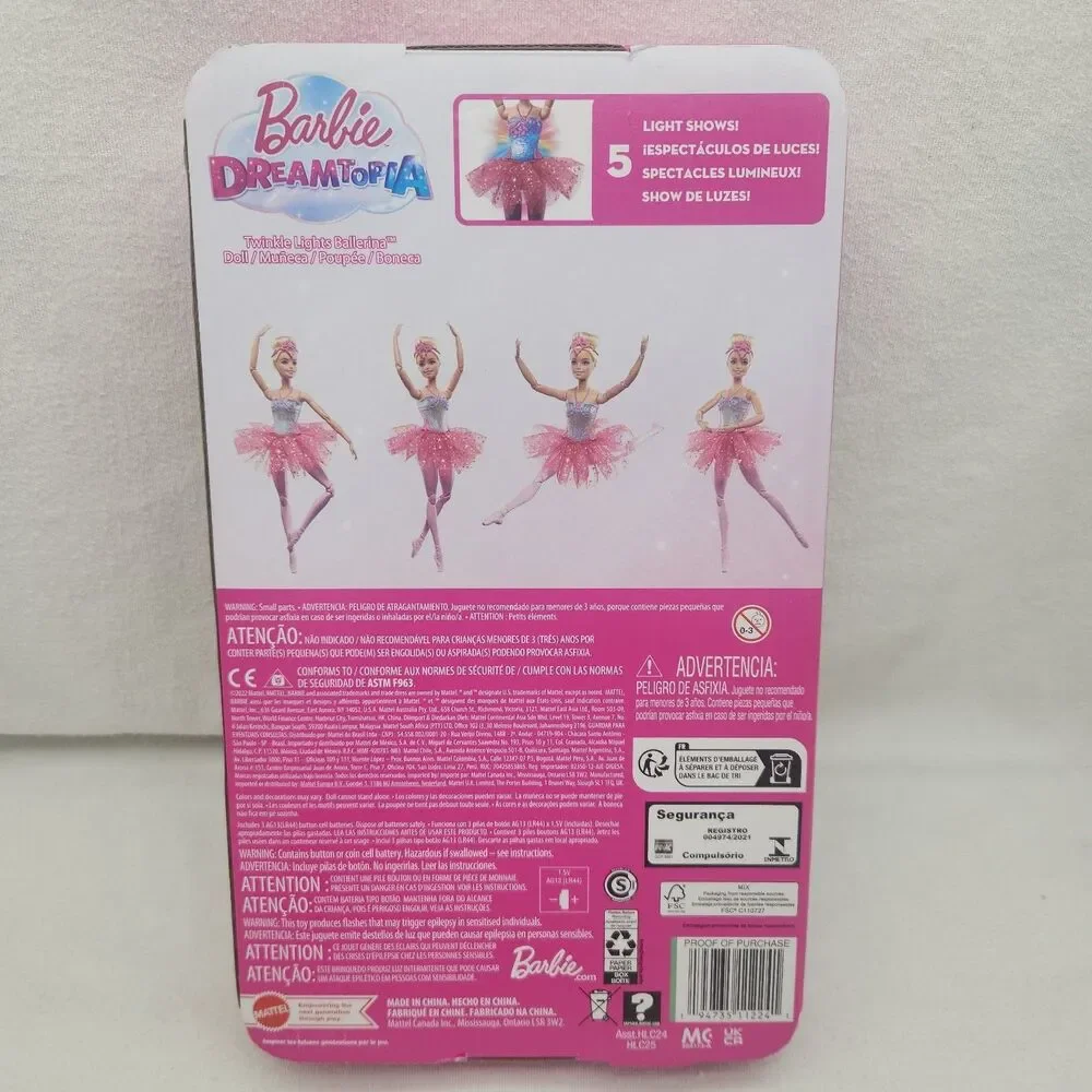 Doll Barbie Dreamtopia Twinkle Lights Ballerina Multicolor 5 Different Shows New